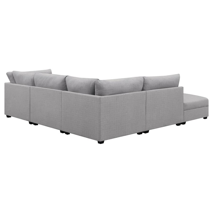 Cambria 5-piece Upholstered Modular Sectional Sofa Grey-4