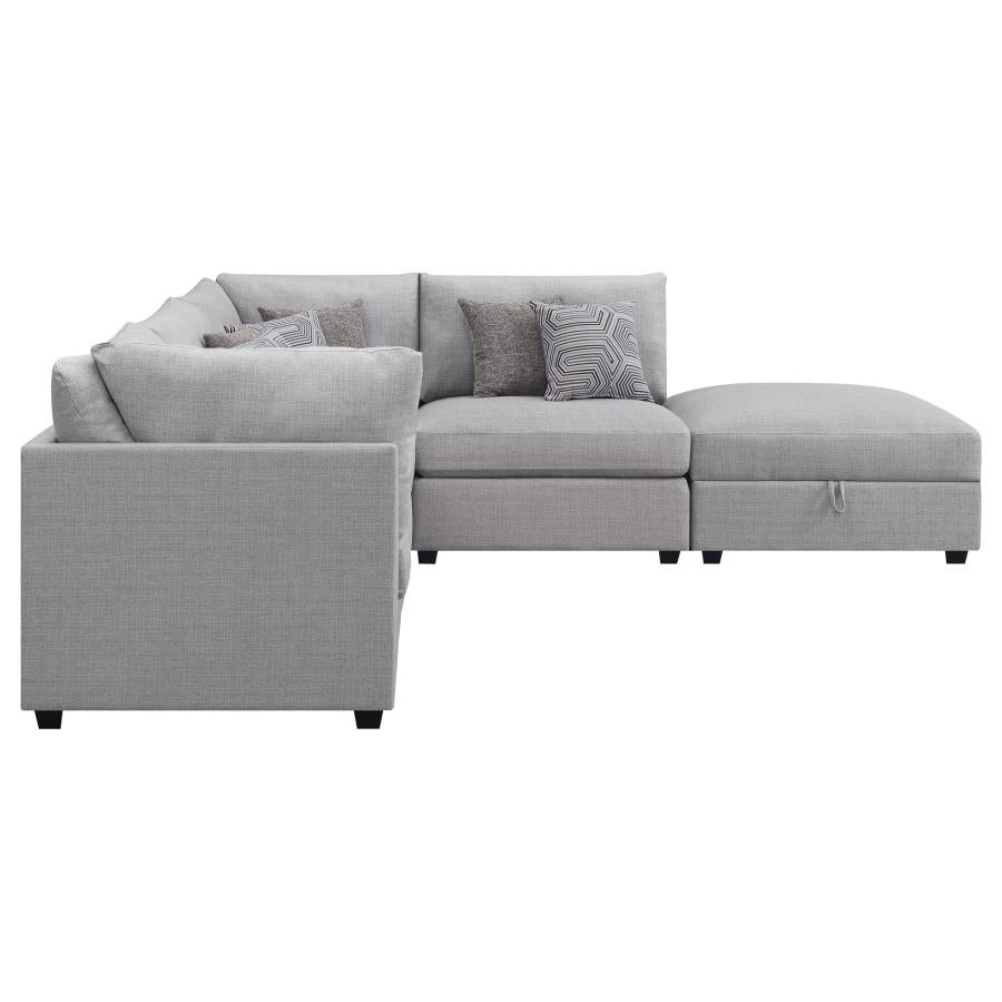 Cambria 5-piece Upholstered Modular Sectional Sofa Grey-5