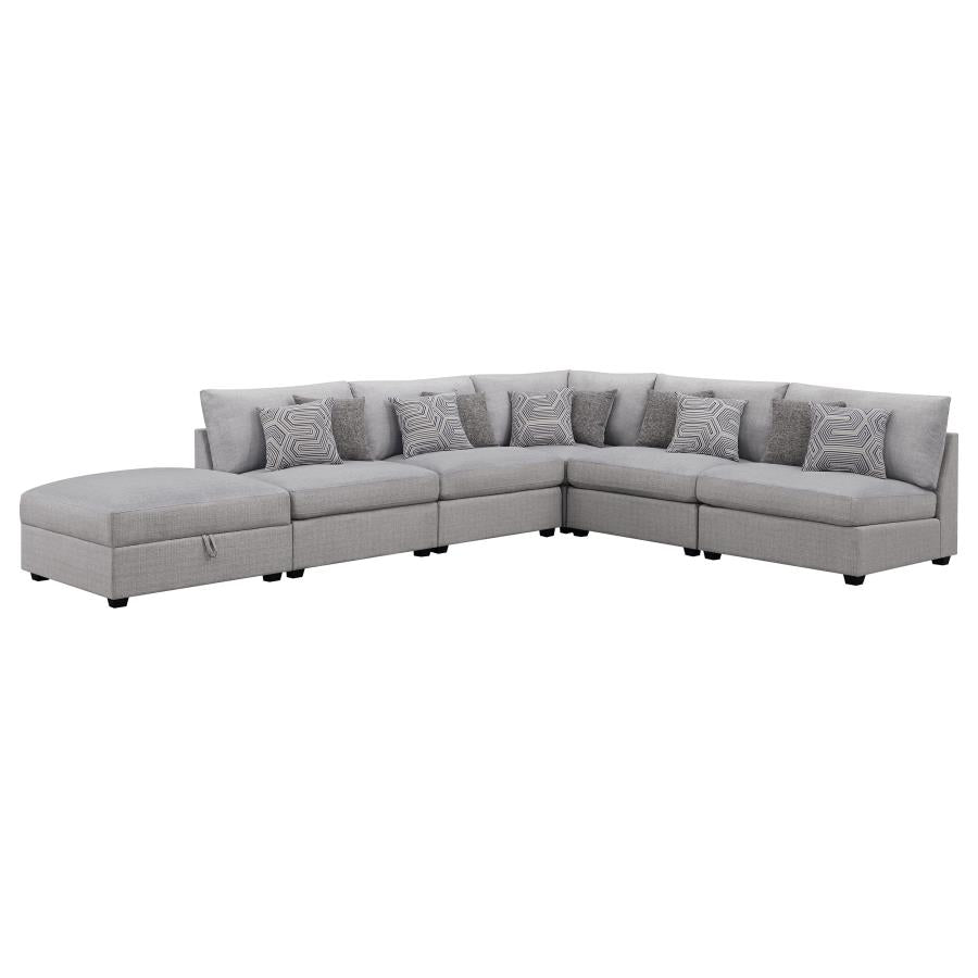 Cambria 6-piece Upholstered Modular Sectional Sofa Grey-zoom-2