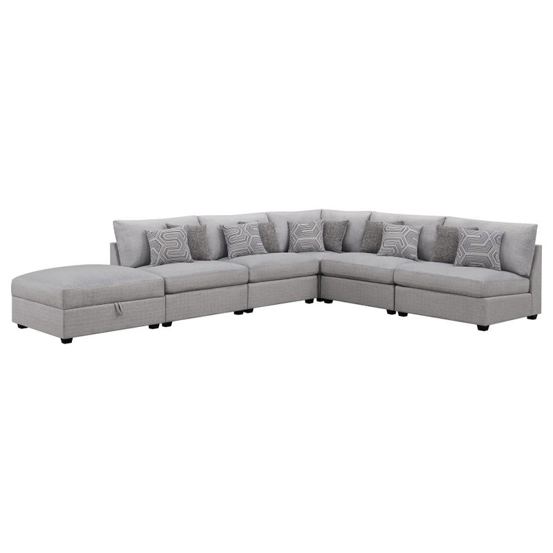 Cambria 6-piece Upholstered Modular Sectional Sofa Grey-zoom-