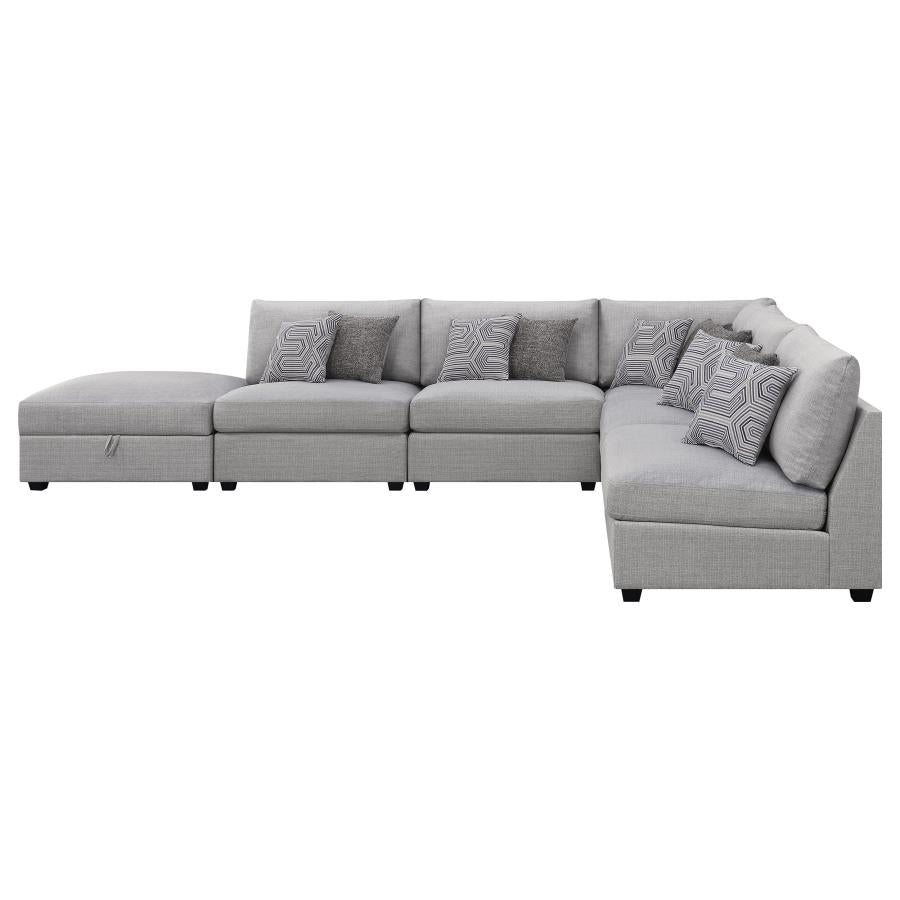 Cambria 6-piece Upholstered Modular Sectional Sofa Grey-zoom-3