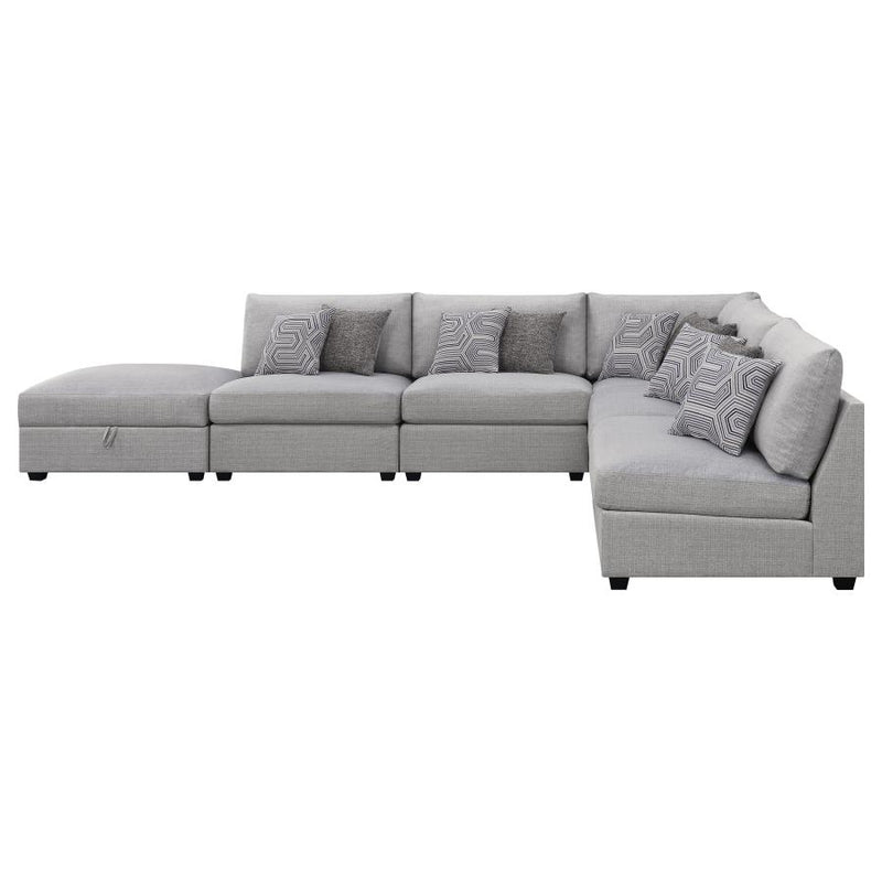 Cambria 6-piece Upholstered Modular Sectional Sofa Grey-zoom-