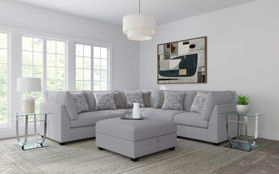 Cambria 6-piece Upholstered Modular Sectional Sofa Grey-1