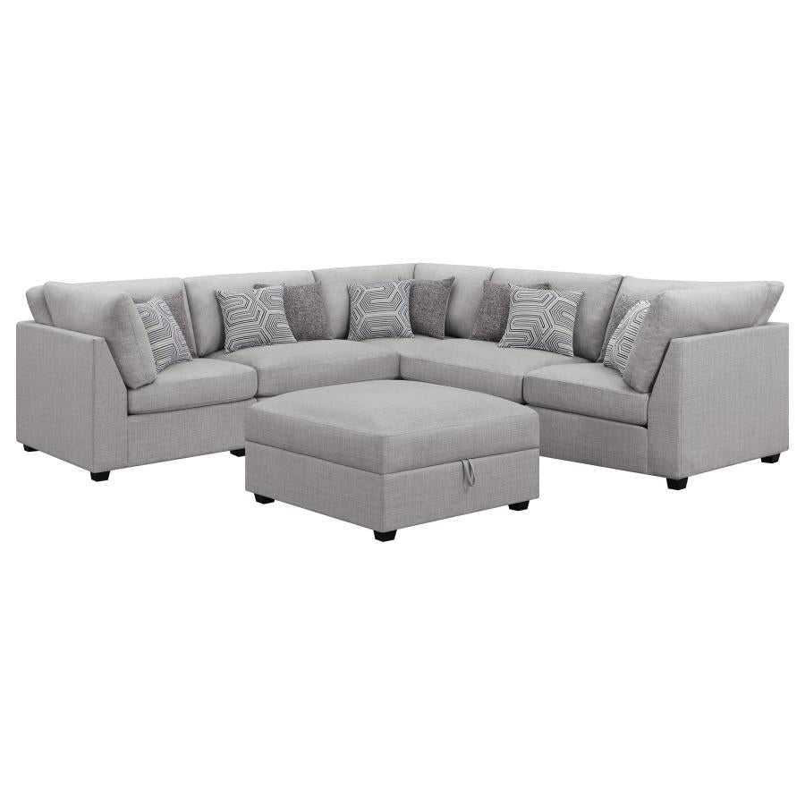 Cambria 6-piece Upholstered Modular Sectional Sofa Grey-2