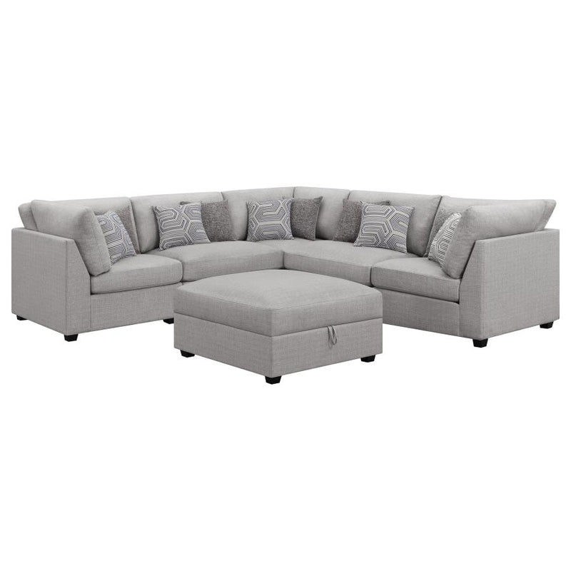 Cambria 6-piece Upholstered Modular Sectional Sofa Grey-zoom-