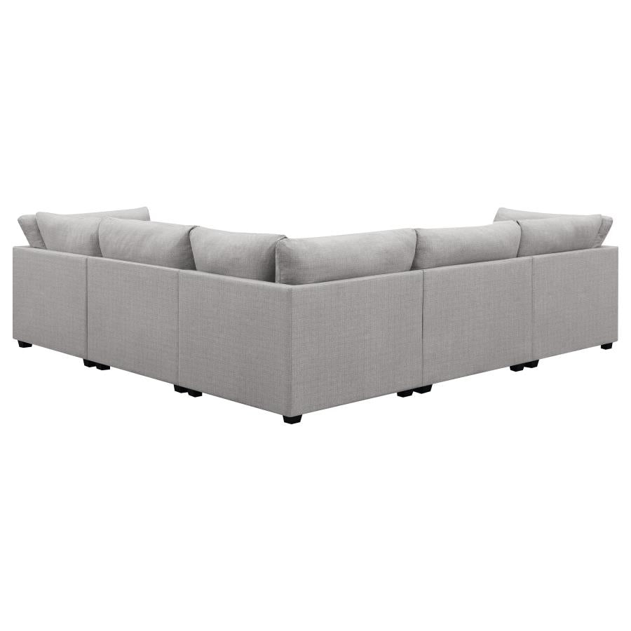 Cambria 6-piece Upholstered Modular Sectional Sofa Grey-4