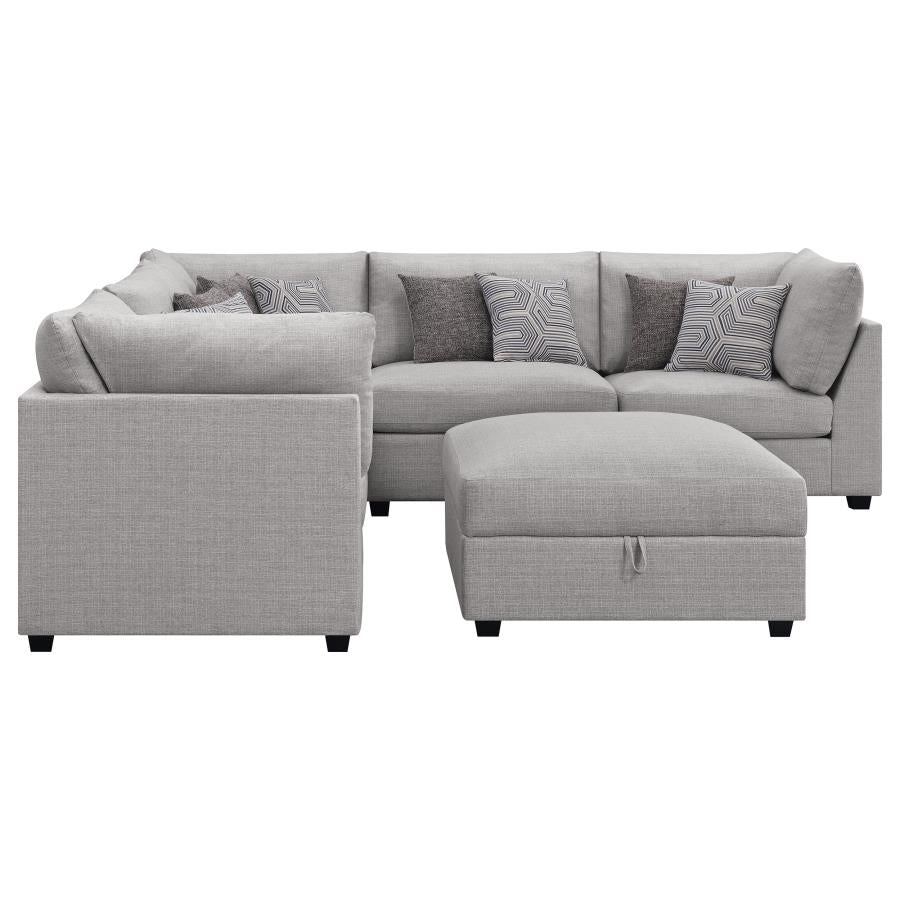 Cambria 6-piece Upholstered Modular Sectional Sofa Grey-5
