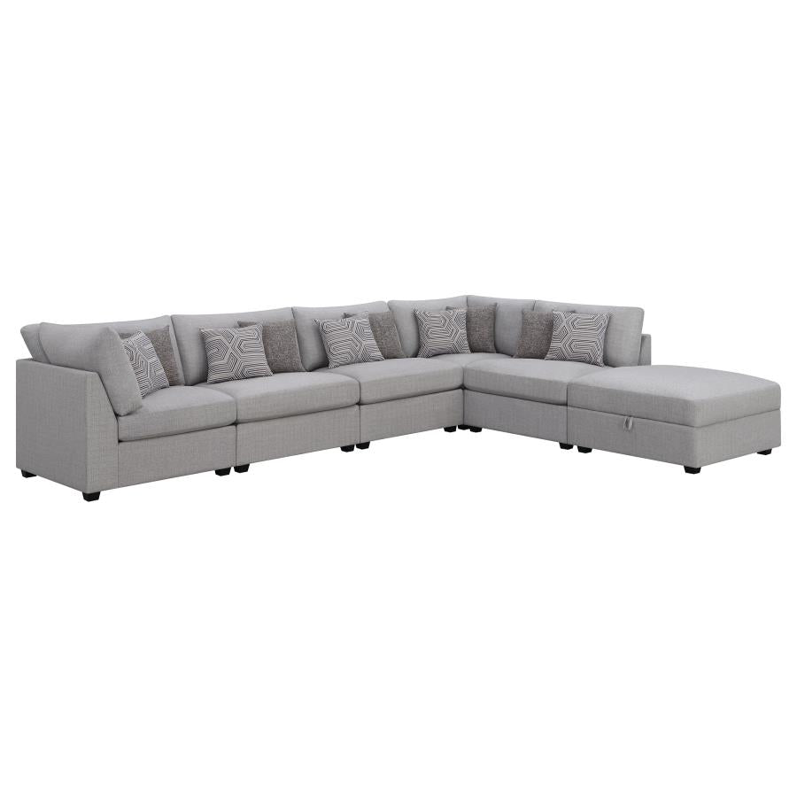 Cambria 6-piece Upholstered Modular Sectional Sofa Grey-zoom-2
