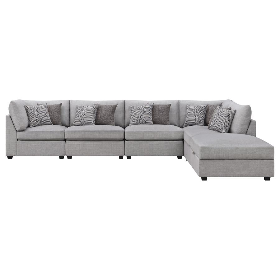 Cambria 6-piece Upholstered Modular Sectional Sofa Grey-3