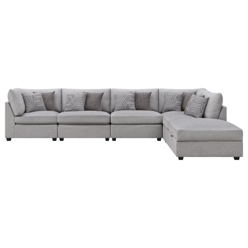 Cambria 6-piece Upholstered Modular Sectional Sofa Grey-zoom-