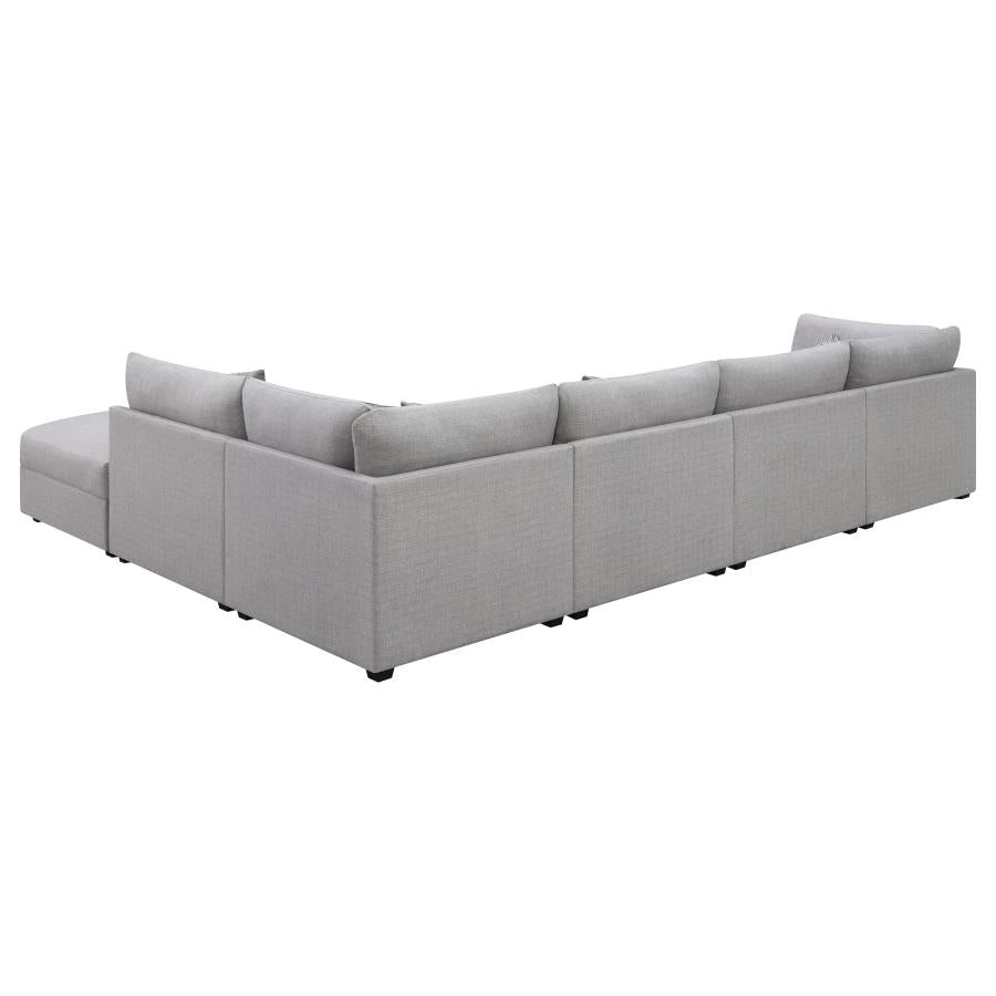 Cambria 6-piece Upholstered Modular Sectional Sofa Grey-zoom-4