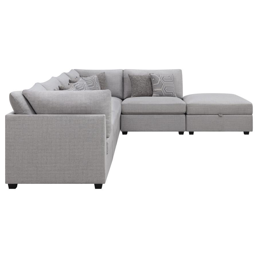 Cambria 6-piece Upholstered Modular Sectional Sofa Grey-5