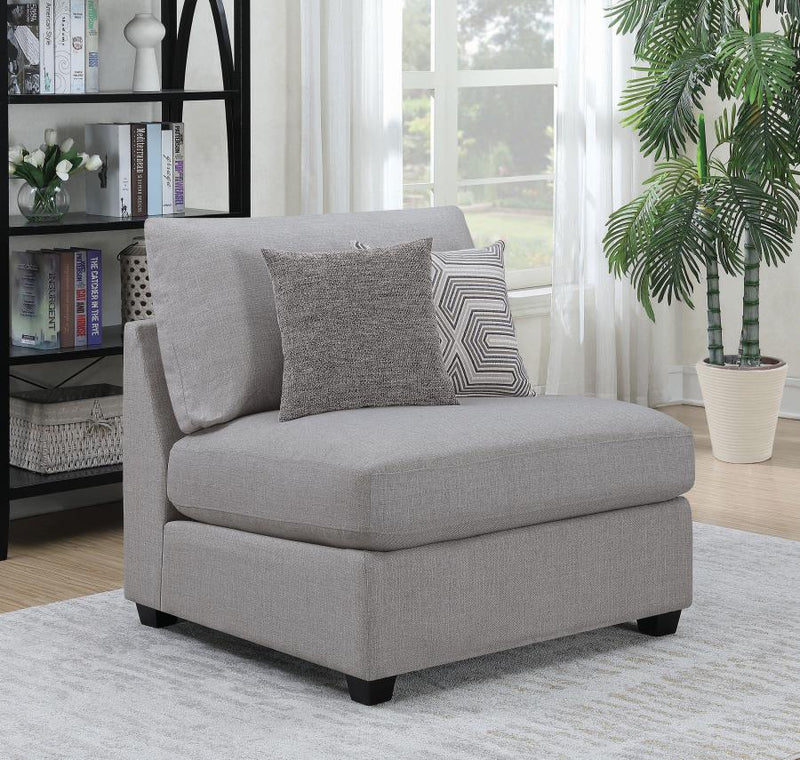 Cambria Upholstered Armless Chair Grey-zoom-