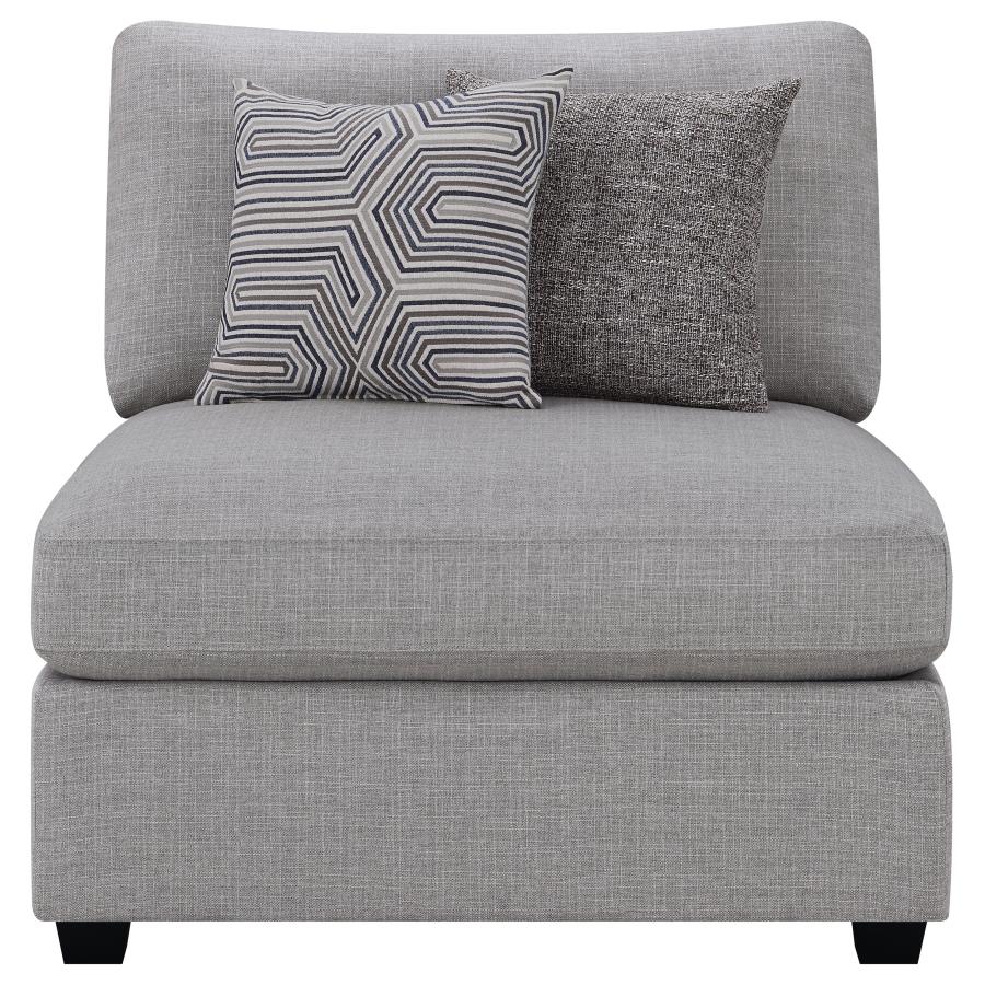 Cambria Upholstered Armless Chair Grey-3