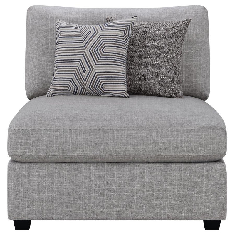 Cambria Upholstered Armless Chair Grey-zoom-
