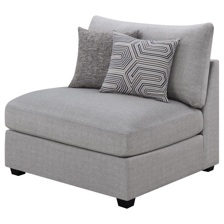 Cambria Upholstered Armless Chair Grey-zoom-4