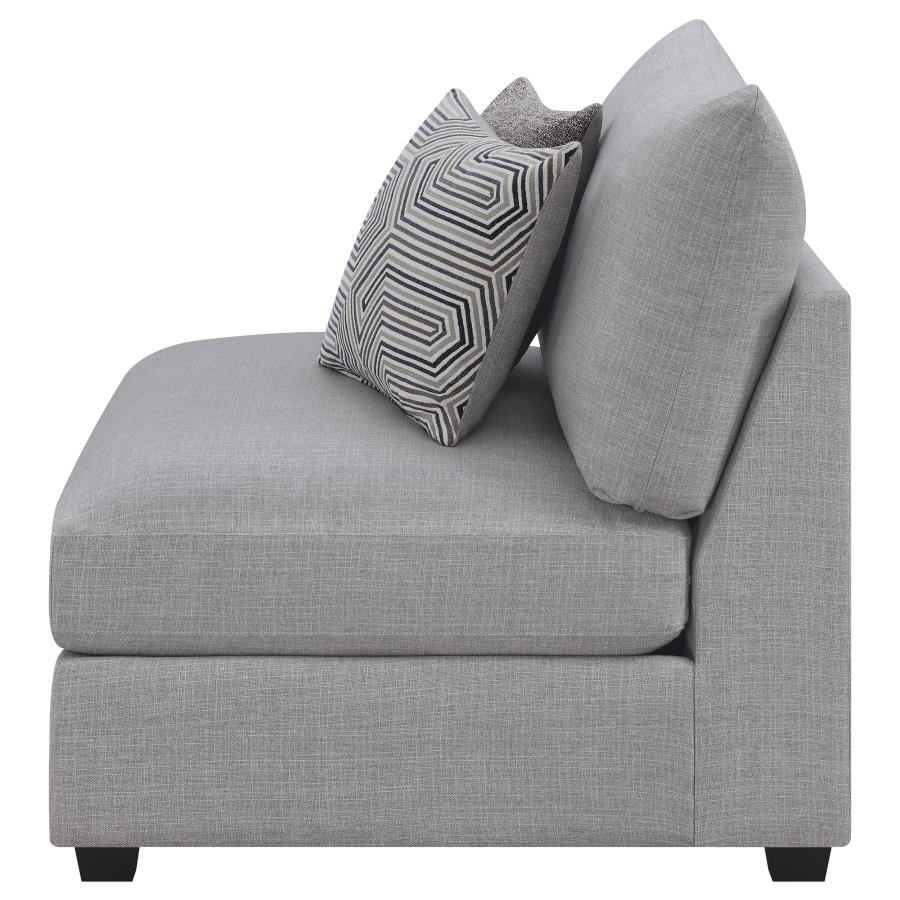 Cambria Upholstered Armless Chair Grey-zoom-5