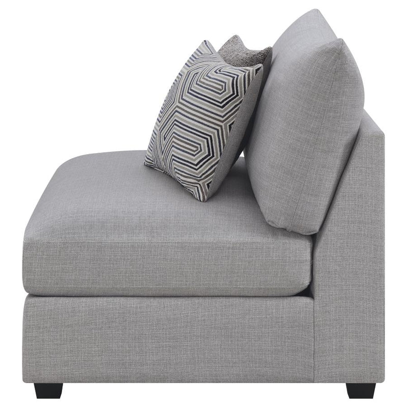 Cambria Upholstered Armless Chair Grey-zoom-