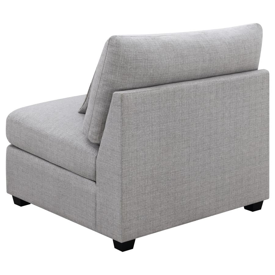 Cambria Upholstered Armless Chair Grey-zoom-6