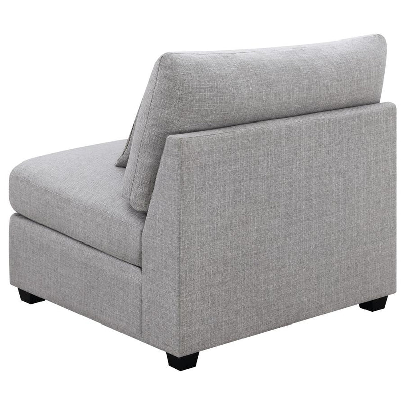 Cambria Upholstered Armless Chair Grey-zoom-