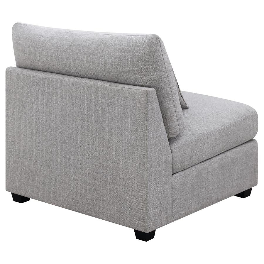 Cambria Upholstered Armless Chair Grey-8