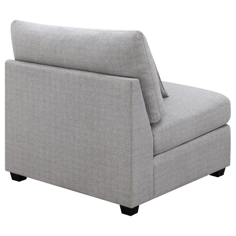 Cambria Upholstered Armless Chair Grey-zoom-