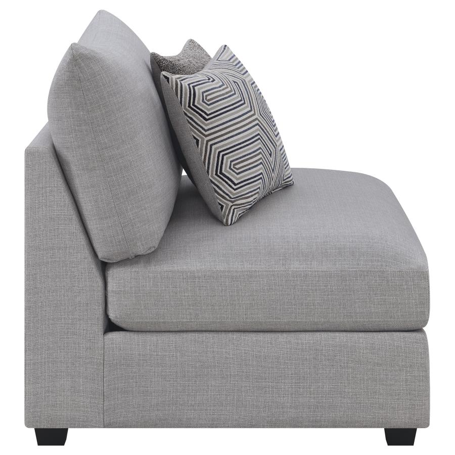 Cambria Upholstered Armless Chair Grey-zoom-9