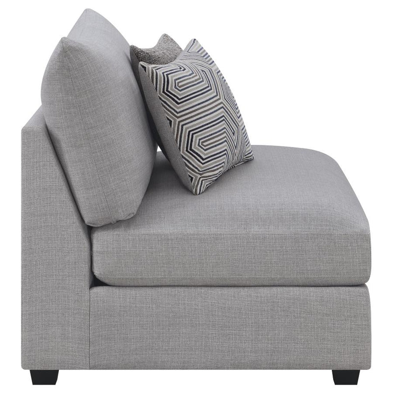 Cambria Upholstered Armless Chair Grey-zoom-