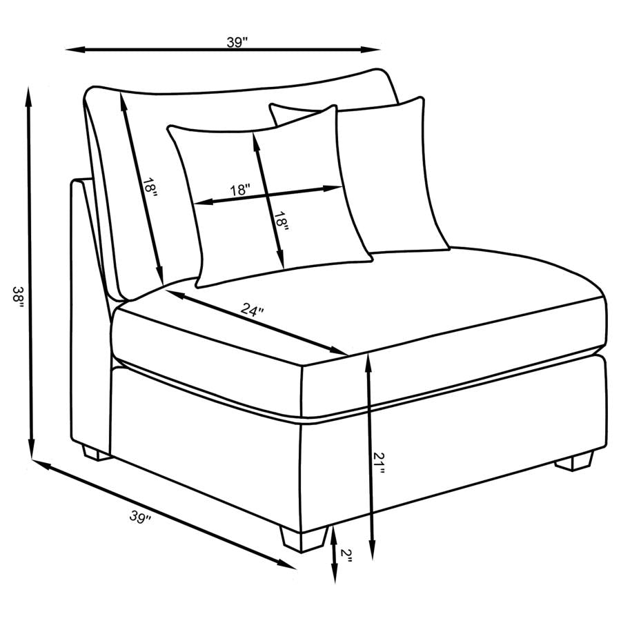 Cambria Upholstered Armless Chair Grey-zoom-13