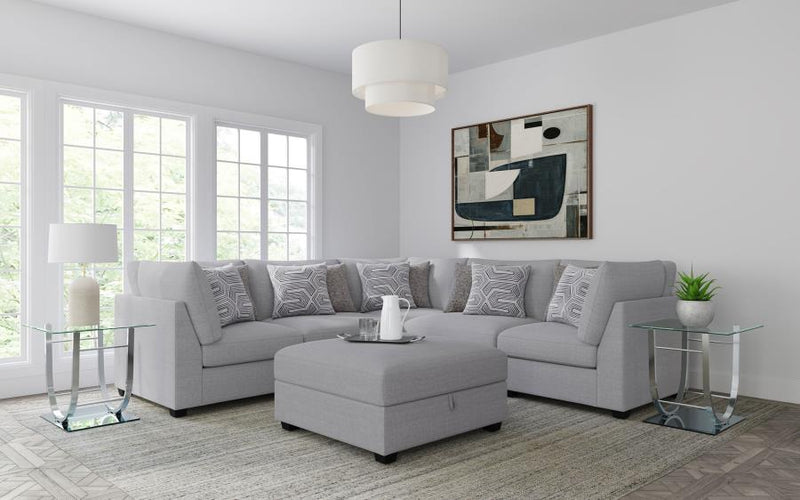 Cambria Upholstered Armless Chair Grey-zoom-