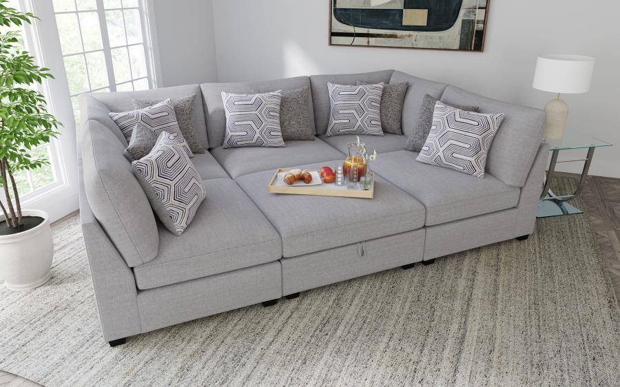 Cambria Upholstered Armless Chair Grey-zoom-17