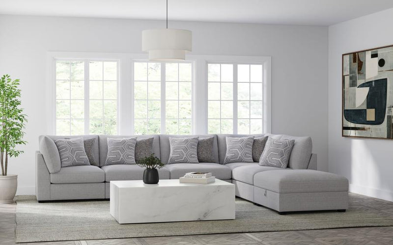 Cambria Upholstered Armless Chair Grey-zoom-