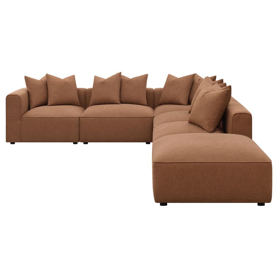 Jennifer 6-piece Upholstered Modular Sectional Terracotta-4
