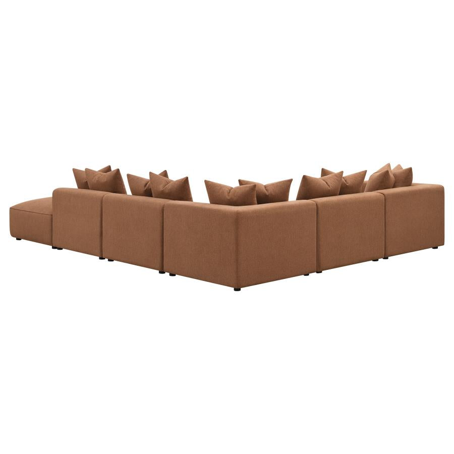 Jennifer 6-piece Upholstered Modular Sectional Terracotta-zoom-5