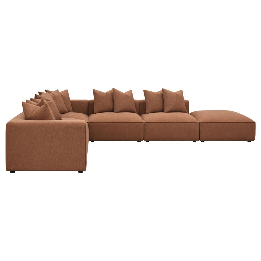 Jennifer 6-piece Upholstered Modular Sectional Terracotta-zoom-6