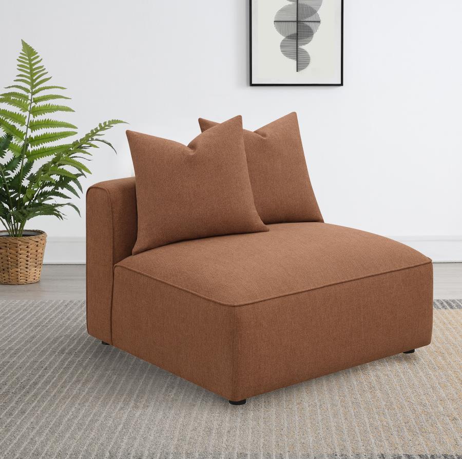 Jennifer Upholstered Armless Chair Terracotta-zoom-2