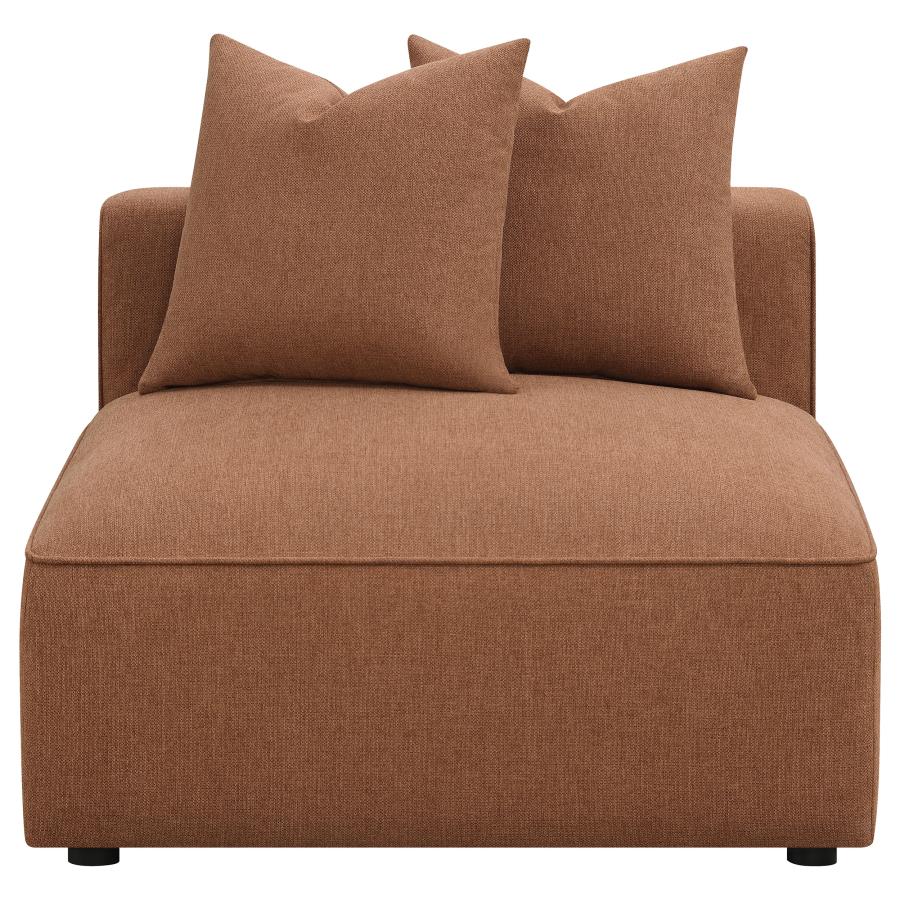 Jennifer Upholstered Armless Chair Terracotta-zoom-3