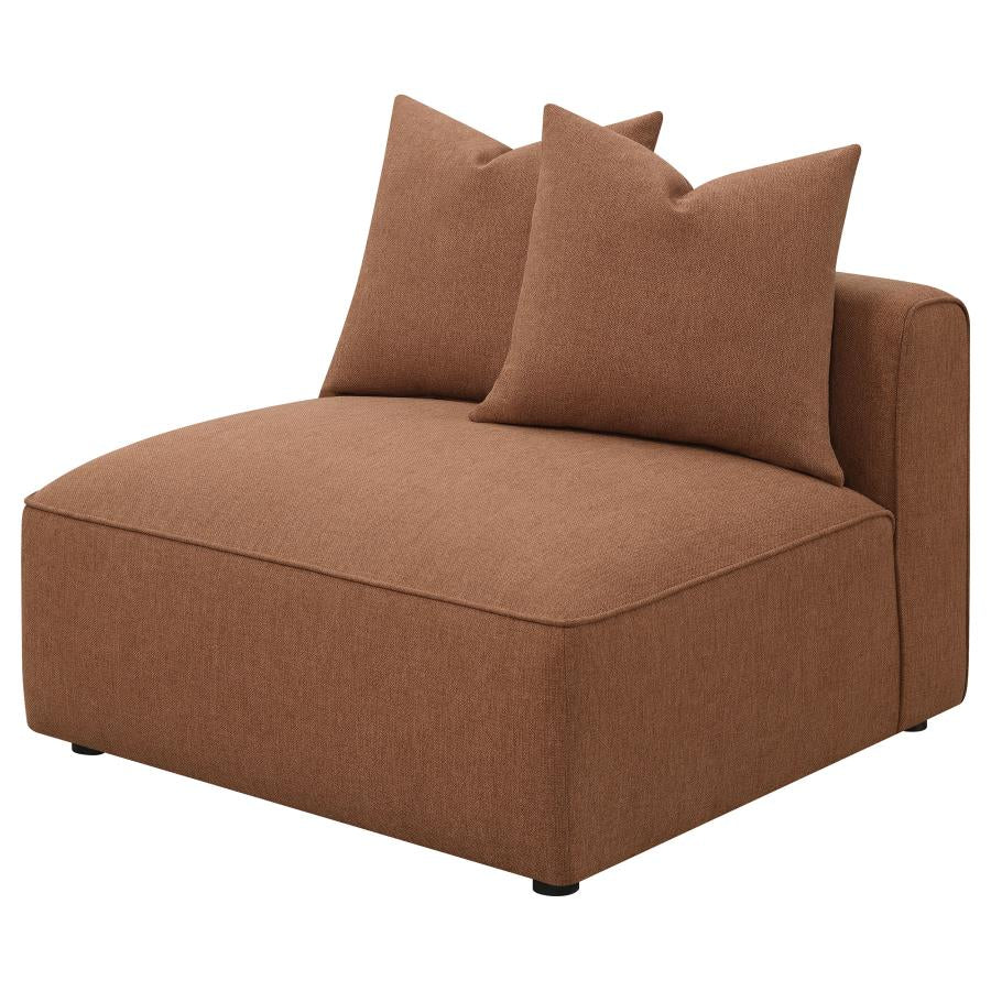 Jennifer Upholstered Armless Chair Terracotta-zoom-4