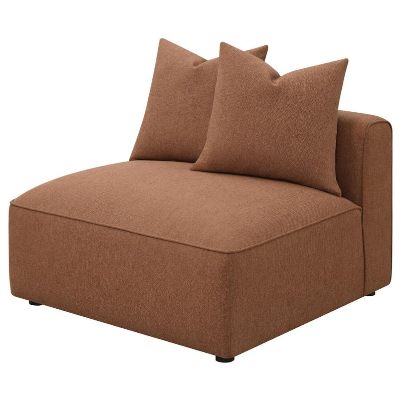 Jennifer Upholstered Armless Chair Terracotta-zoom-