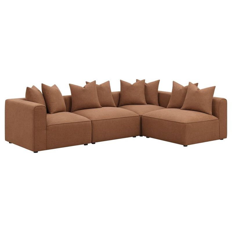 Jennifer Upholstered Armless Chair Terracotta-zoom-