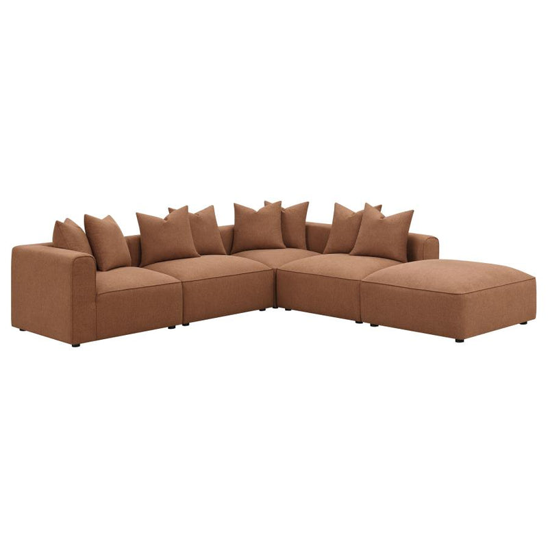 Jennifer Upholstered Armless Chair Terracotta-zoom-