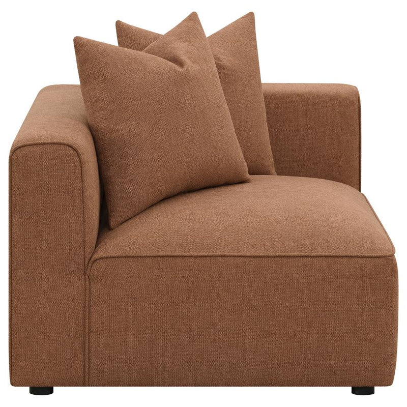Jennifer Upholstered Corner Chair Terracotta-zoom-