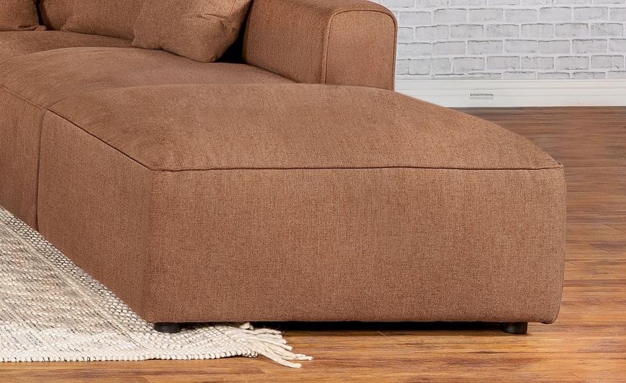 Jennifer Square Upholstered Ottoman Terracotta-zoom-2