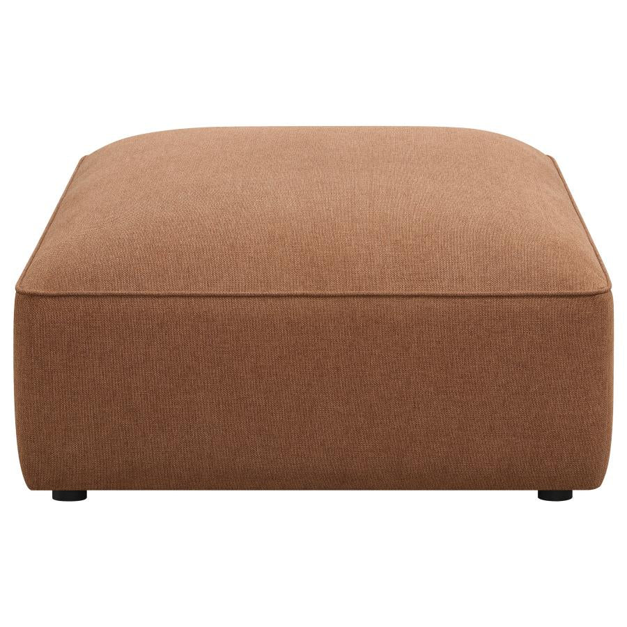 Jennifer Square Upholstered Ottoman Terracotta-3