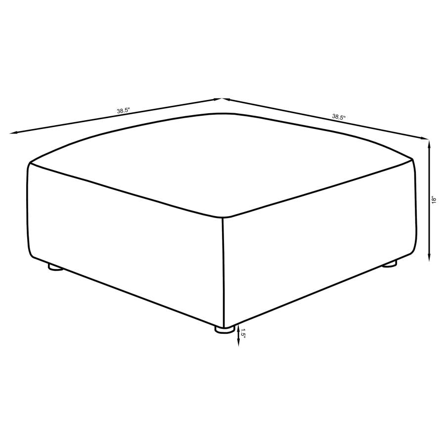 Jennifer Square Upholstered Ottoman Terracotta-5