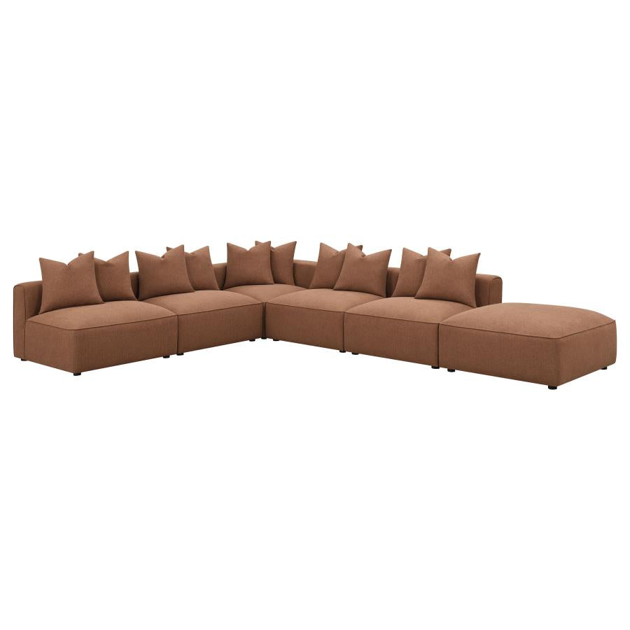 Jennifer Square Upholstered Ottoman Terracotta-zoom-9