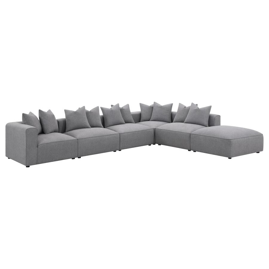 Jennifer 6-piece Upholstered Modular Sectional Grey-zoom-2