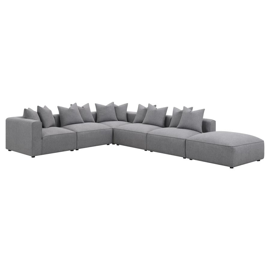 Jennifer 6-piece Upholstered Modular Sectional Grey-zoom-3