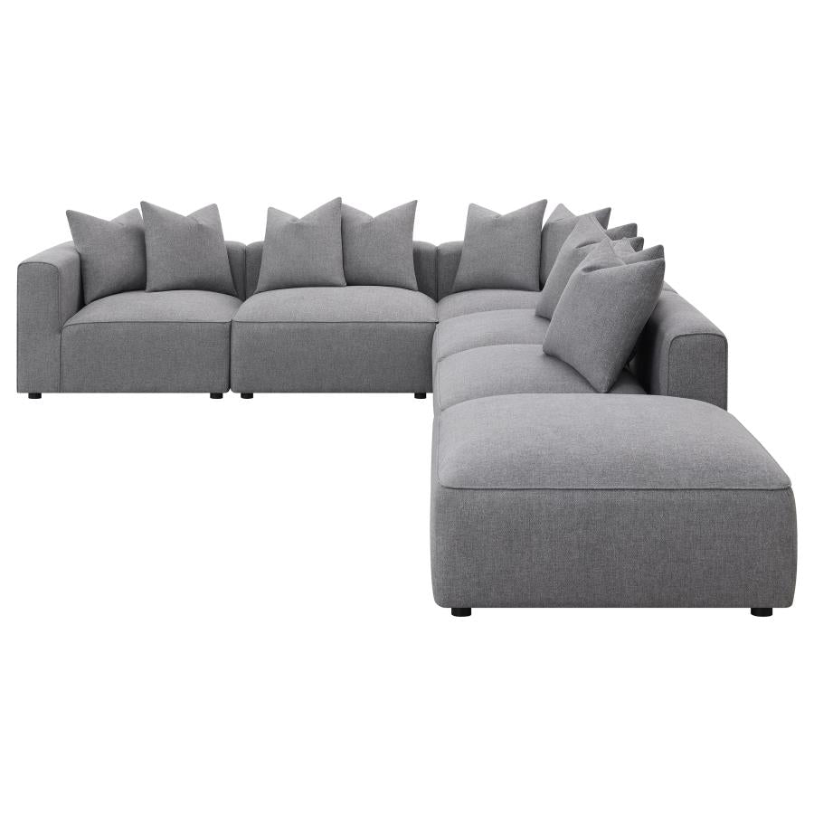 Jennifer 6-piece Upholstered Modular Sectional Grey-4