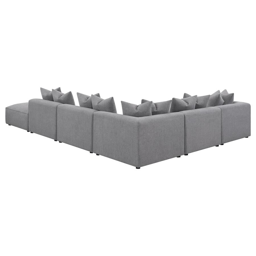 Jennifer 6-piece Upholstered Modular Sectional Grey-5